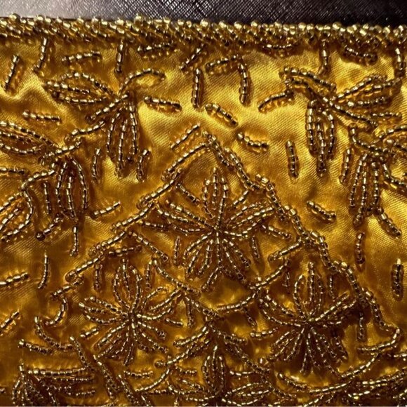 Pretty Vintage Yellow Hand Beaded Evening Bag/Purse - Picture 5 of 9